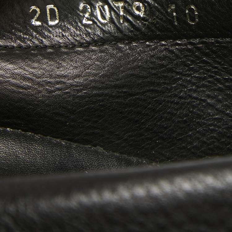 Pre Owned Prada Black Leather Slip On Loafers Size 44