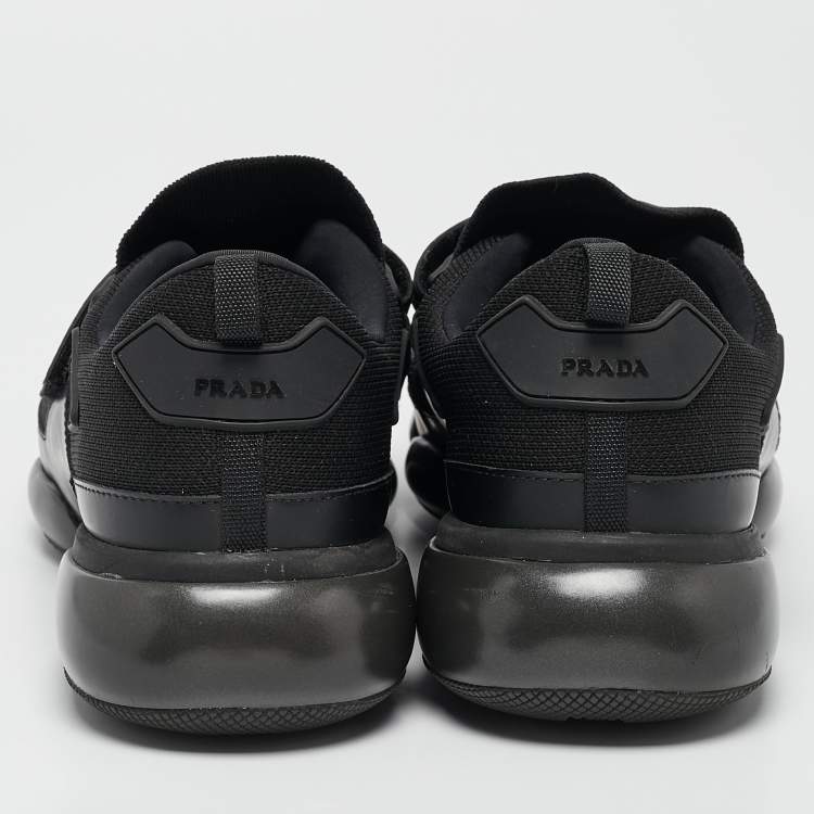 Pre Owned Prada Black Fabric and Rubber Cloudbust Low Top Sneakers Size 40