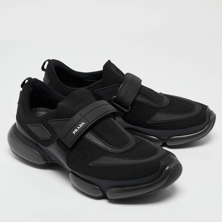 Pre Owned Prada Black Fabric and Rubber Cloudbust Low Top Sneakers Size 40