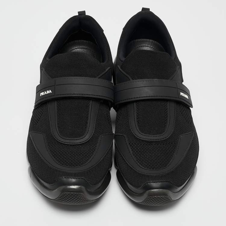 Pre Owned Prada Black Fabric and Rubber Cloudbust Low Top Sneakers Size 40
