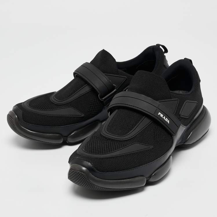 Prada Black Fabric and Rubber Cloudbust Low Top Sneakers Prada Black Fabric and Rubber Cloudbust Low Top Sneakers