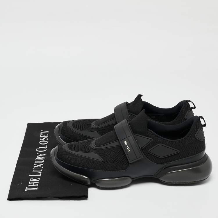Pre Owned Prada Black Fabric and Rubber Cloudbust Low Top Sneakers Size 40