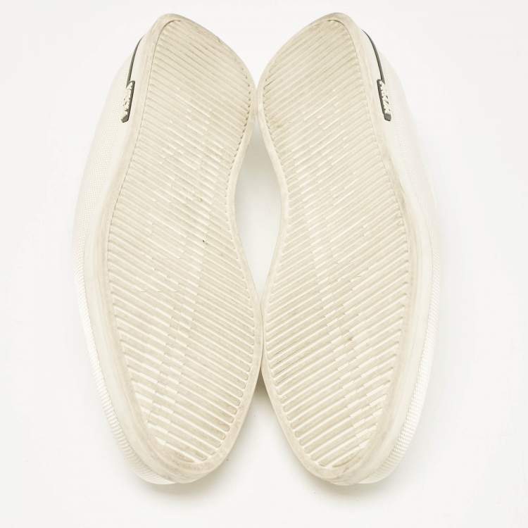 Pre Owned Prada White Leather Saint Tropez Sneakers Size 43