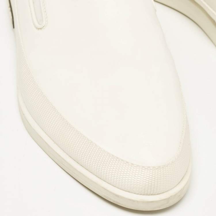 Pre Owned Prada White Leather Saint Tropez Sneakers Size 43