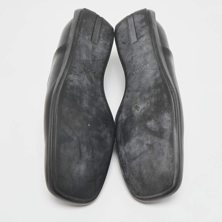 Pre Owned Prada Black Leather Lace Up Derby Size 42