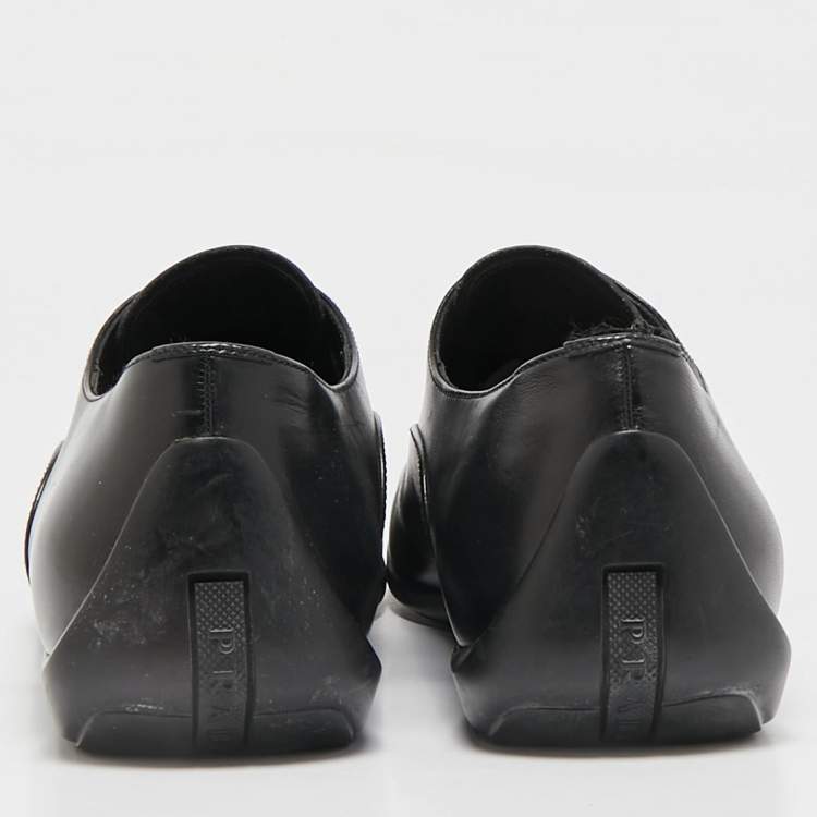 Pre Owned Prada Black Leather Lace Up Derby Size 42