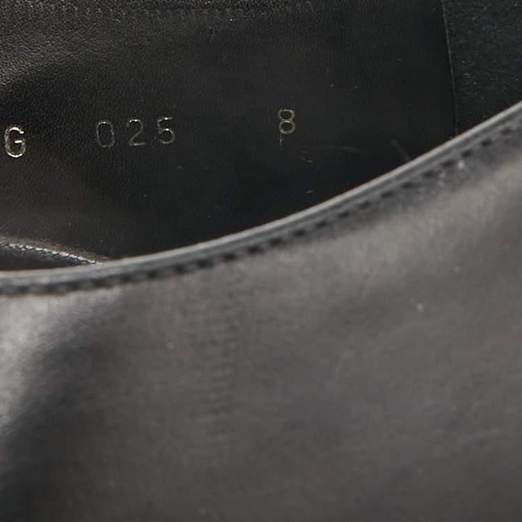 Pre Owned Prada Black Leather Lace Up Derby Size 42