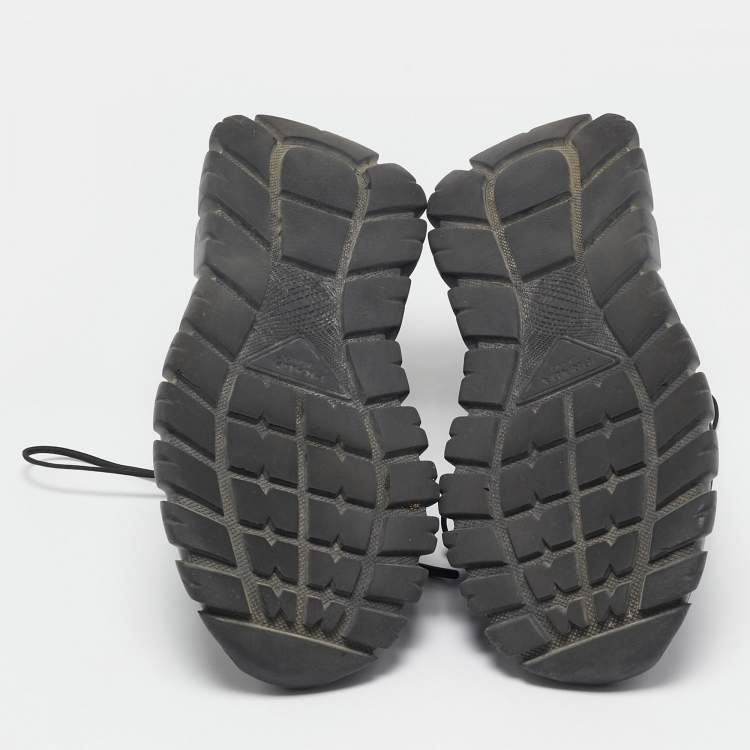 Pre Owned Prada Black Fabric Lace Up Sneakers Size 45