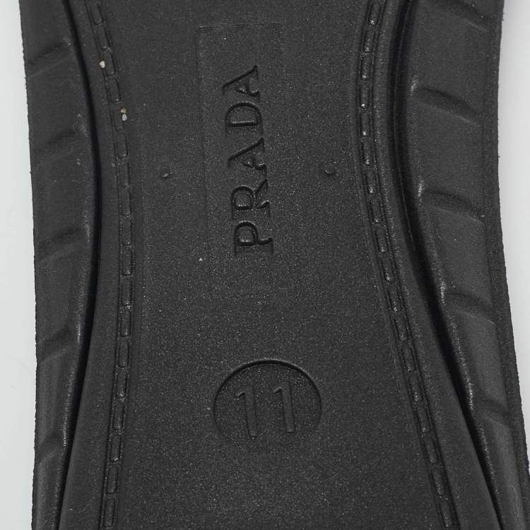 Pre Owned Prada Black Fabric Lace Up Sneakers Size 45
