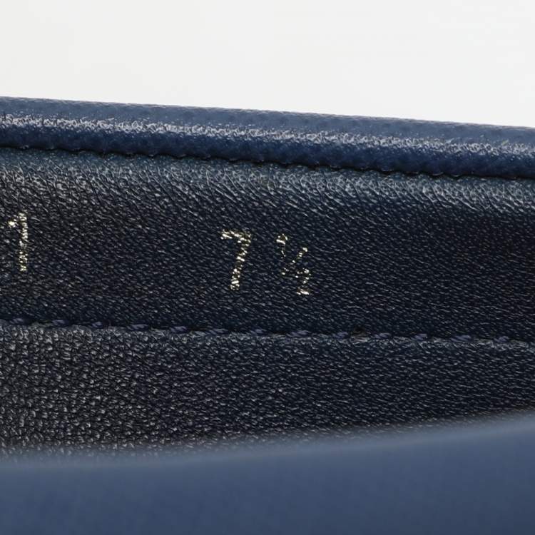 مملوكة مسبقًا Prada Blue Saffiano Leather Penny Loafers Size 41.5