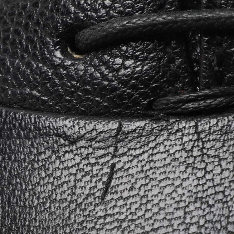 Pre Owned Prada Black Leather Lace Up Oxfords Size 42