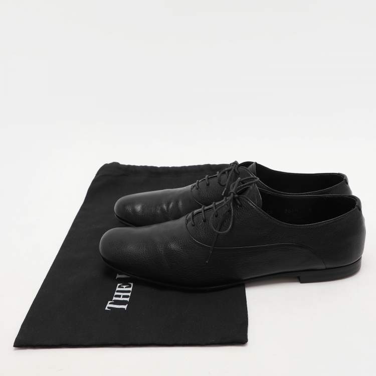 Pre Owned Prada Black Leather Lace Up Oxfords Size 42