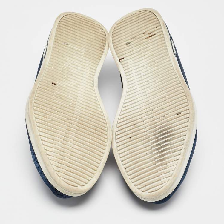 Pre Owned Prada Blue Suede Slip On Sneakers Size 43