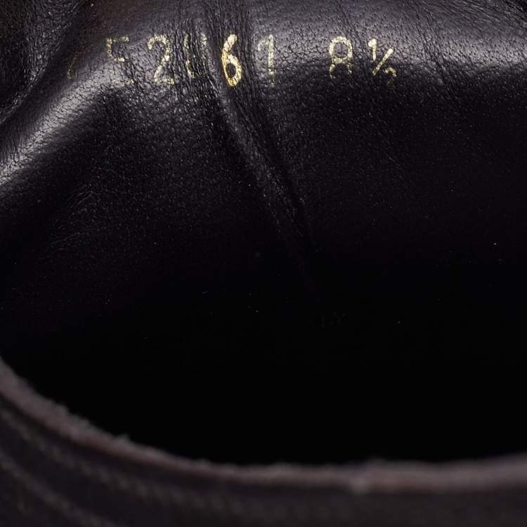 Pre Owned Prada Sport Black Perforated Leather Lace Up Sneakers Size 42.5