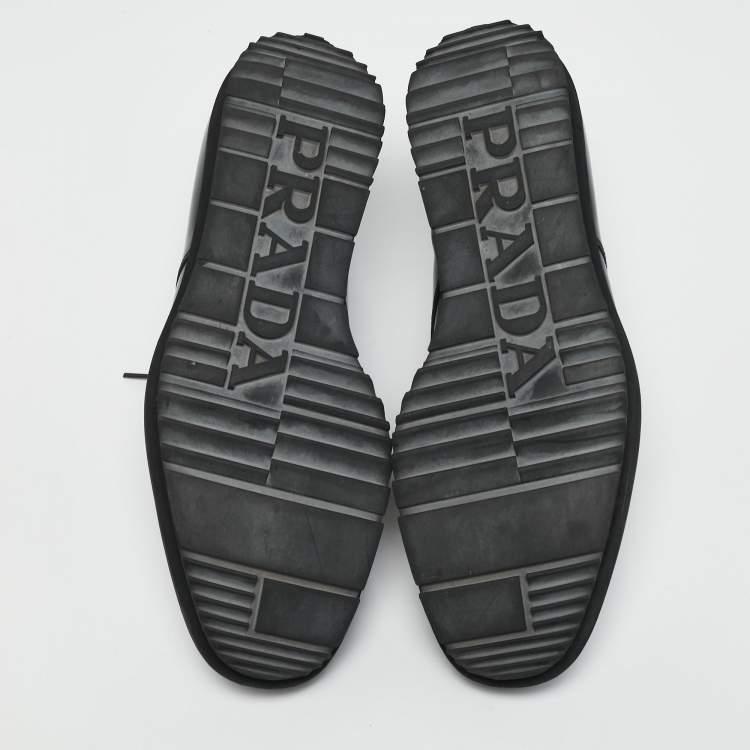 Pre Owned Prada Black Leather Lace Up Derby Size 43