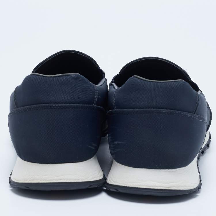 Pre Owned Prada Navy Blue Canvas Low Top Sneakers Size 43