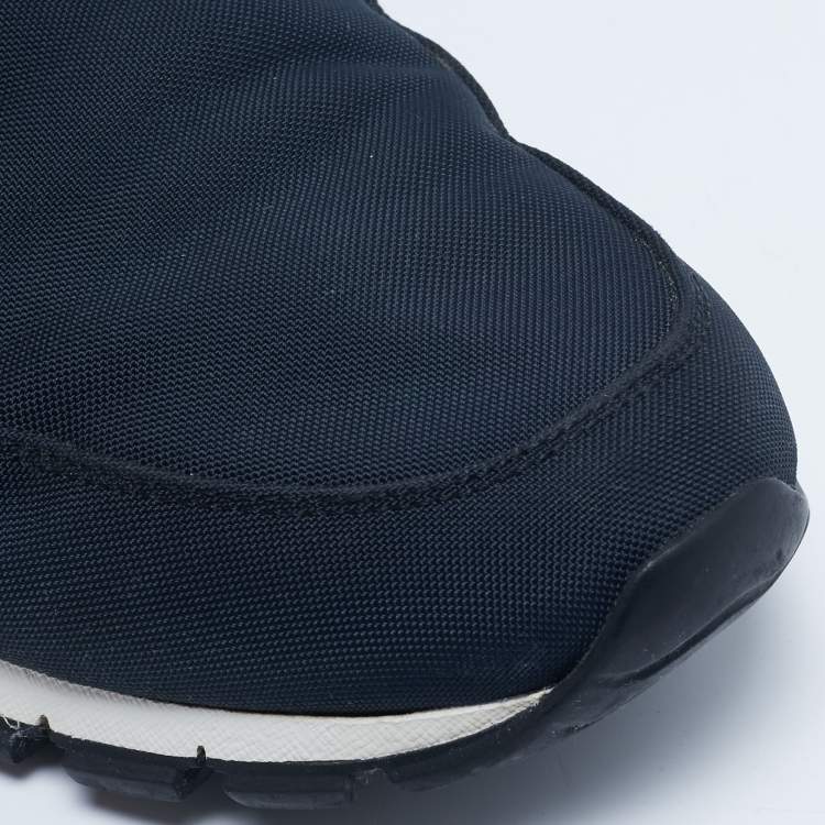 Pre Owned Prada Navy Blue Canvas Low Top Sneakers Size 43