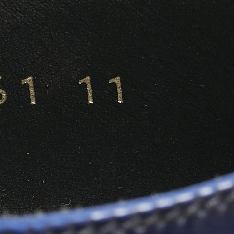 Pre Owned Prada Blue Brushed Leather Derby Size 45
