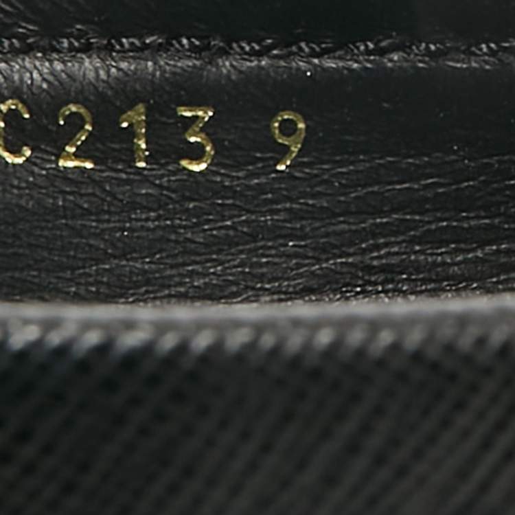 Pre Owned Prada Black Saffiano Leather Slip On Loafers Size 43