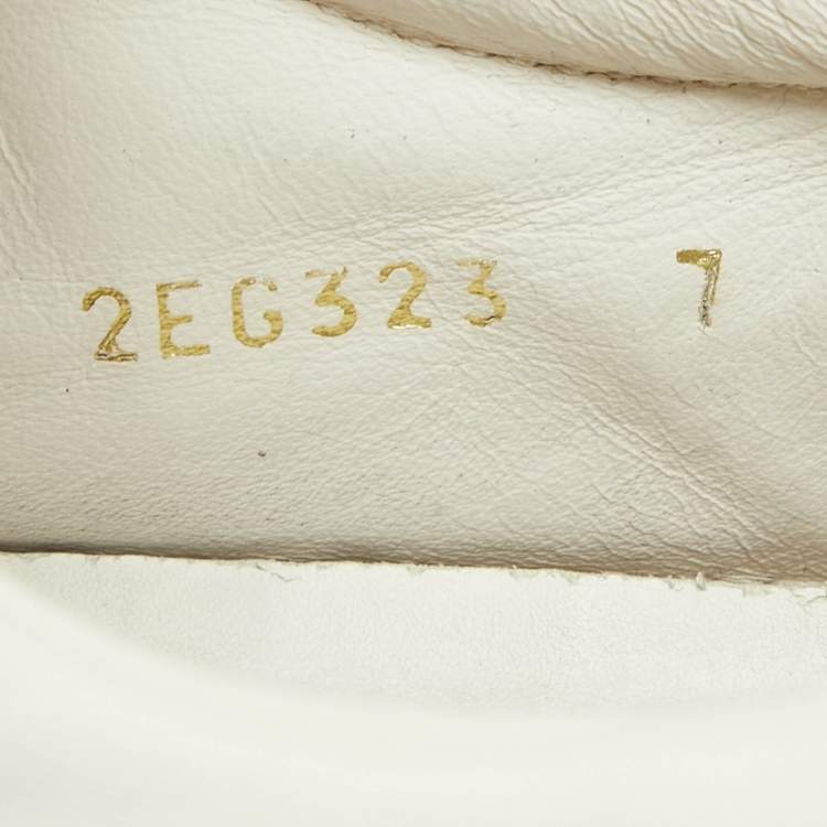 مملوكة مسبقًا Prada White Nylon Double Wheel Lace Up Sneakers Size 41