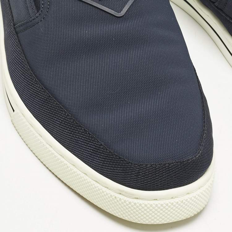 Pre Owned Prada Navy Blue Canvas Low Top Sneakers Size 42.5