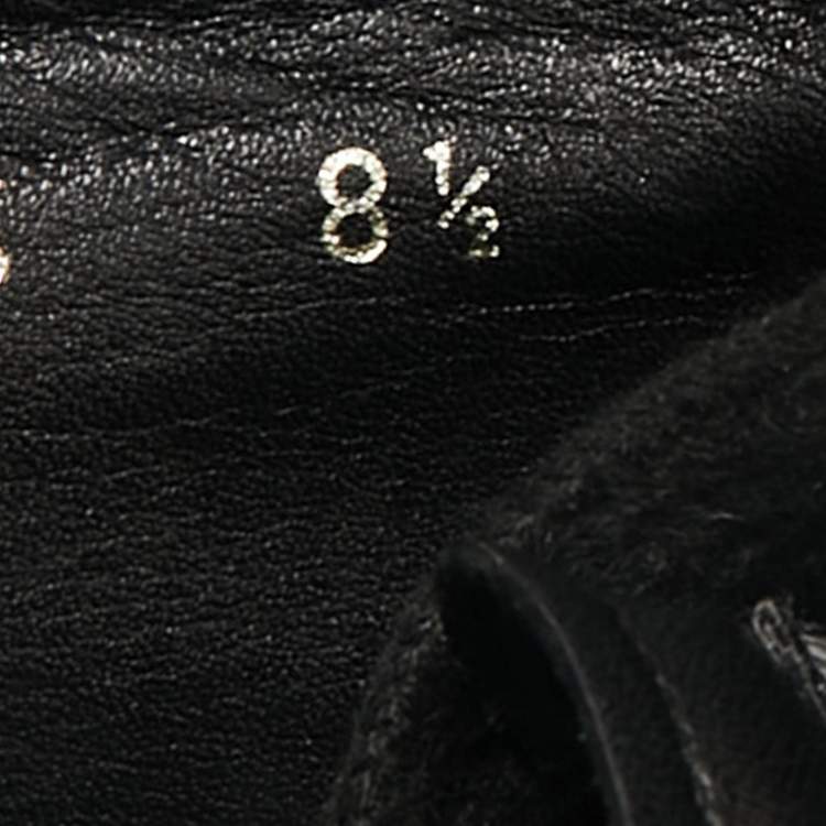 Pre Owned Prada Black Leather Lace Up Sneakers Size 42.5