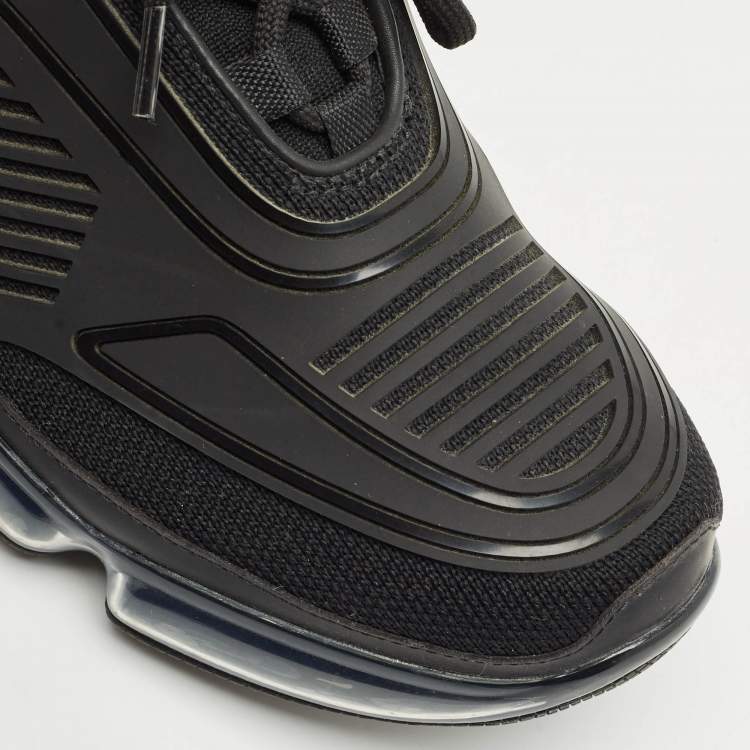 Pre Owned Prada Black Knit Fabric and Rubber Cloudbust Sneakers Size 41