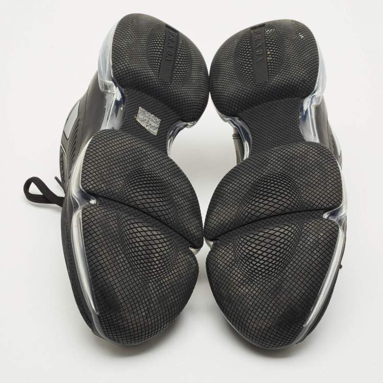 Pre Owned Prada Black Knit Fabric and Rubber Cloudbust Sneakers Size 41