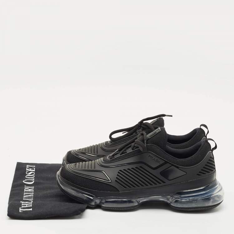 Pre Owned Prada Black Knit Fabric and Rubber Cloudbust Sneakers Size 41
