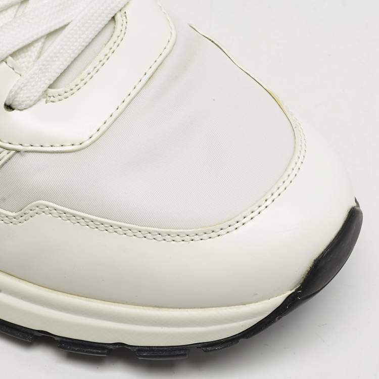Pre Owned Prada White Leather and Nylon Prax 01 Sneakers Size 41