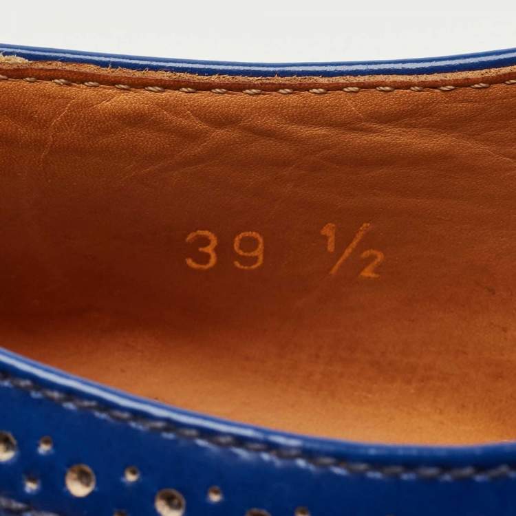 Pre Owned Prada Tricolor Brogue Leather Derby Lace Up Sneakers Size 39.5