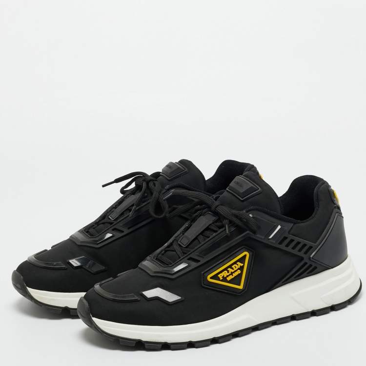 Pre Owned Prada Black Nylon and Rubber Prax 01 Lace Up Sneakers Size 42