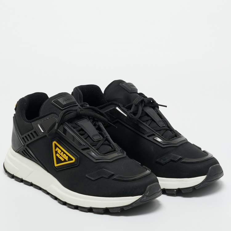 Pre Owned Prada Black Nylon and Rubber Prax 01 Lace Up Sneakers Size 42