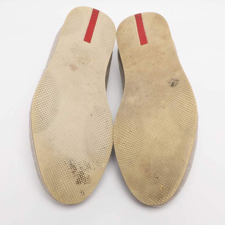 Pre Owned Prada Beige Suede Slip On Sneakers Size 42