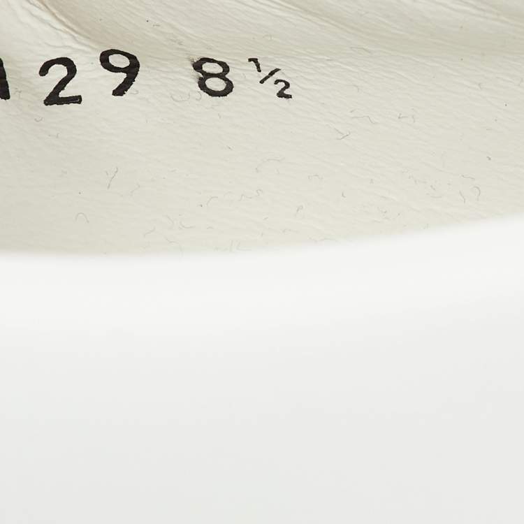 Pre Owned Prada White Brushed Leather Monolith Loafers Size 42.5