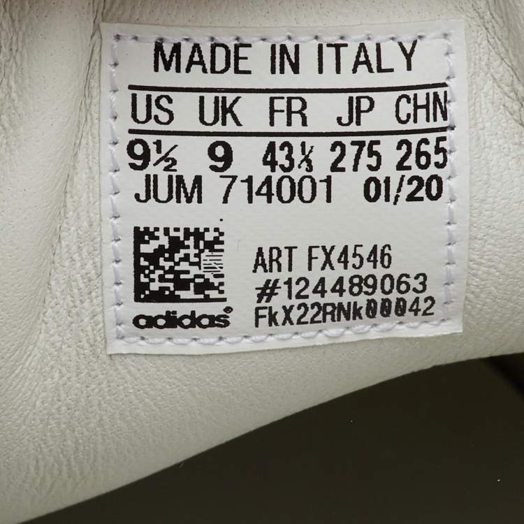 Pre Owned Prada x Adidas Silver/White Leather Superstar Low Top Sneakers Size 43 1/3