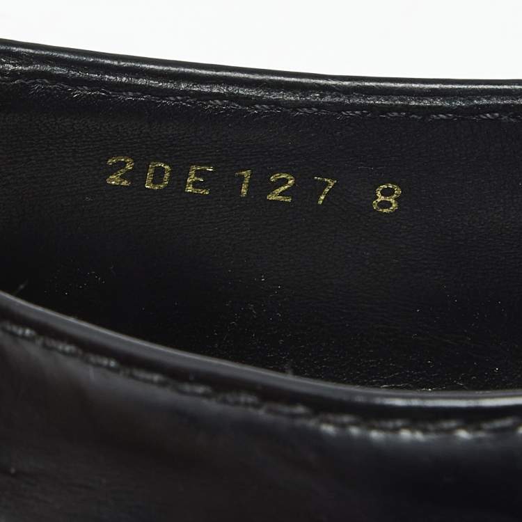 Pre Owned Prada Black Leather Monolith Platform Loafers Size 42