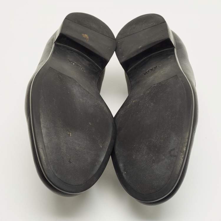 Pre Owned Prada Black Leather Penny Loafers Size 42.5