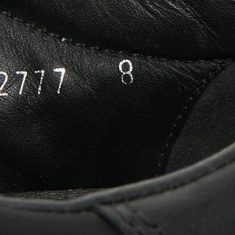 Pre Owned Prada Black Leather and Nylon Lace Up Sneakers Size 42 