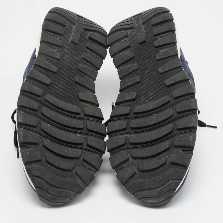 Pre Owned Prada Prax 01 Size 44.5 Navy Blue Nylon Lace Up Sneakers