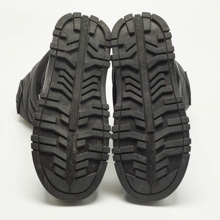 Pre Owned Prada Size 41.5 Black Nylon Snow Boots