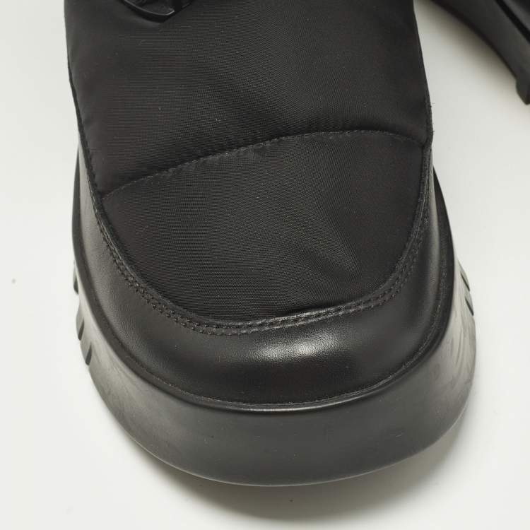 Pre Owned Prada Size 41.5 Black Nylon Snow Boots