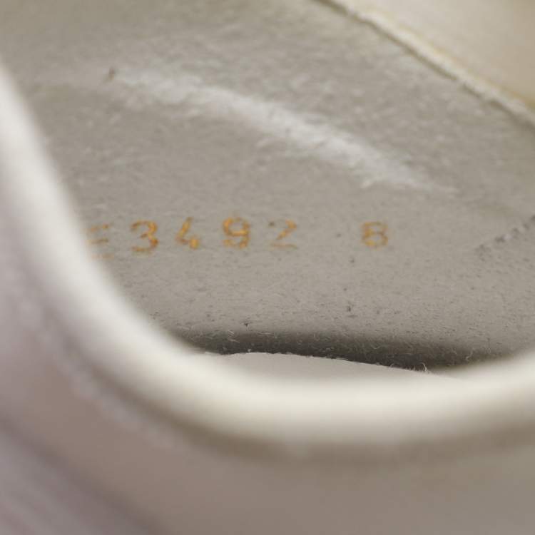 Pre Owned Prada Size 42 White Knit Fabric Low Top Sneakers