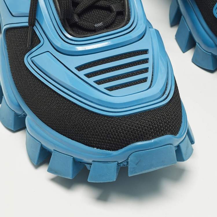 Pre Owned حذاء رياضي برادا ك لاودبست ثاندر قماش محبوك رمادي ومطاط مقاس 42.5