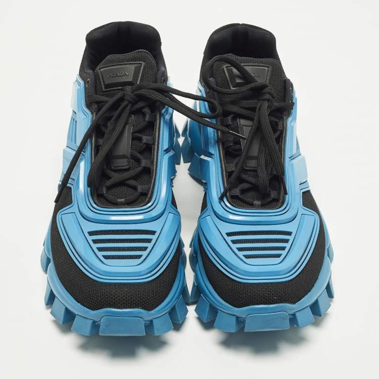 Pre Owned حذاء رياضي برادا كلاودبست ثاندر قماش محبوك رمادي ومطاط مقاس 42.5