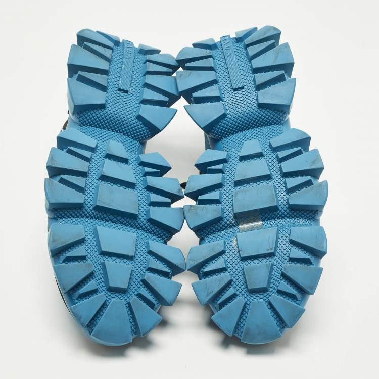 Pre Owned حذاء رياضي برادا كلاودبست ثاندر قماش محبوك رمادي ومطاط مقاس 42.5