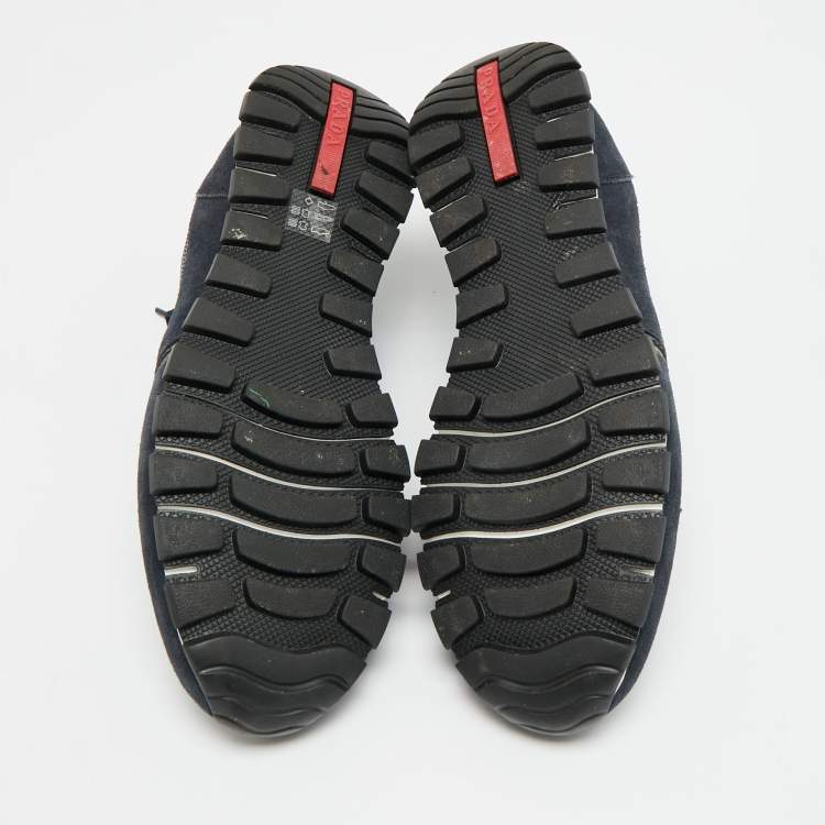 مملوكة مسبقًا حذاء رياضي برادا براكس 01 جلد أبيض ونايلون مقاس 41