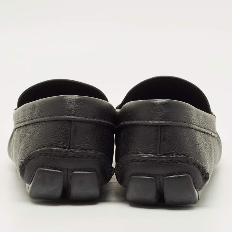 Pre Owned Prada Size 43.5 Black Leather Penny Loafers