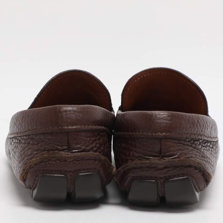 مملوكة مسبقًا Prada Size 41.5 Brown Leather Penny Loafers