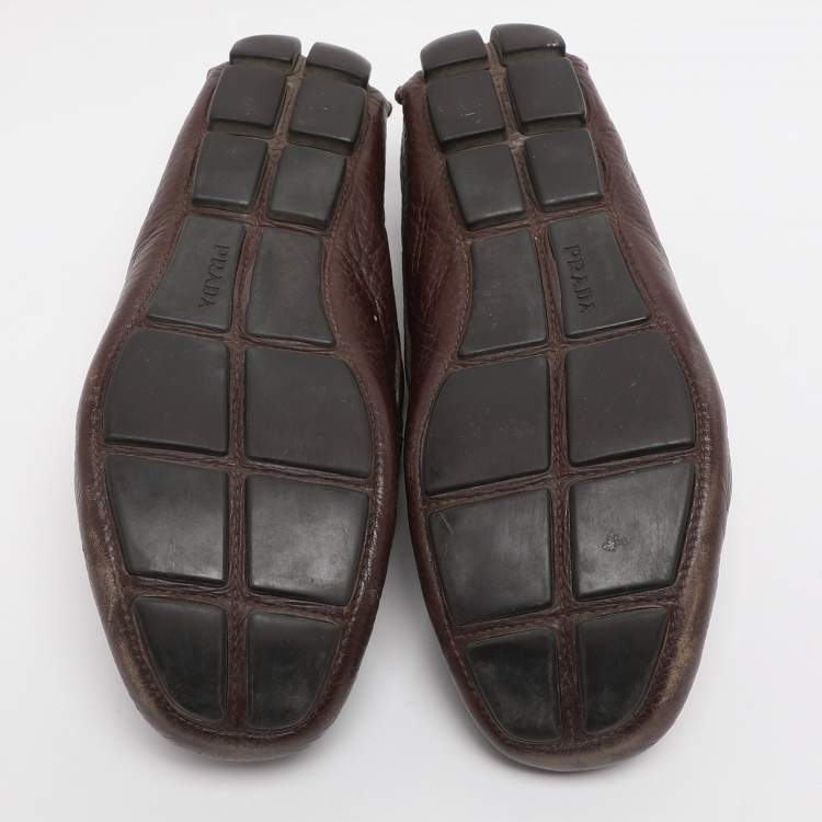 مملوكة مسبقًا Prada Size 41.5 Brown Leather Penny Loafers